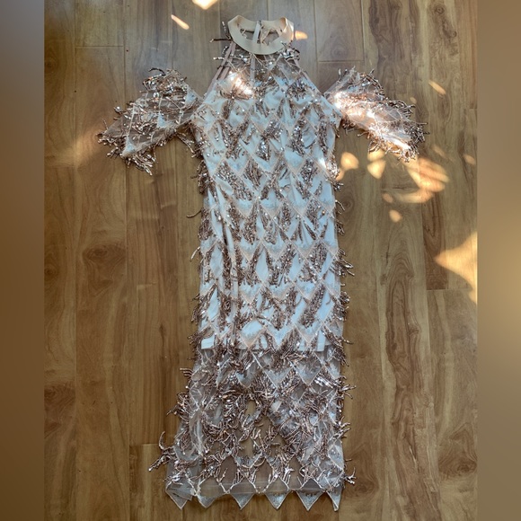 Gorgeous BNWT L’ATISTE Rose Gold Sequin Cocktail Dress - Picture 10 of 11